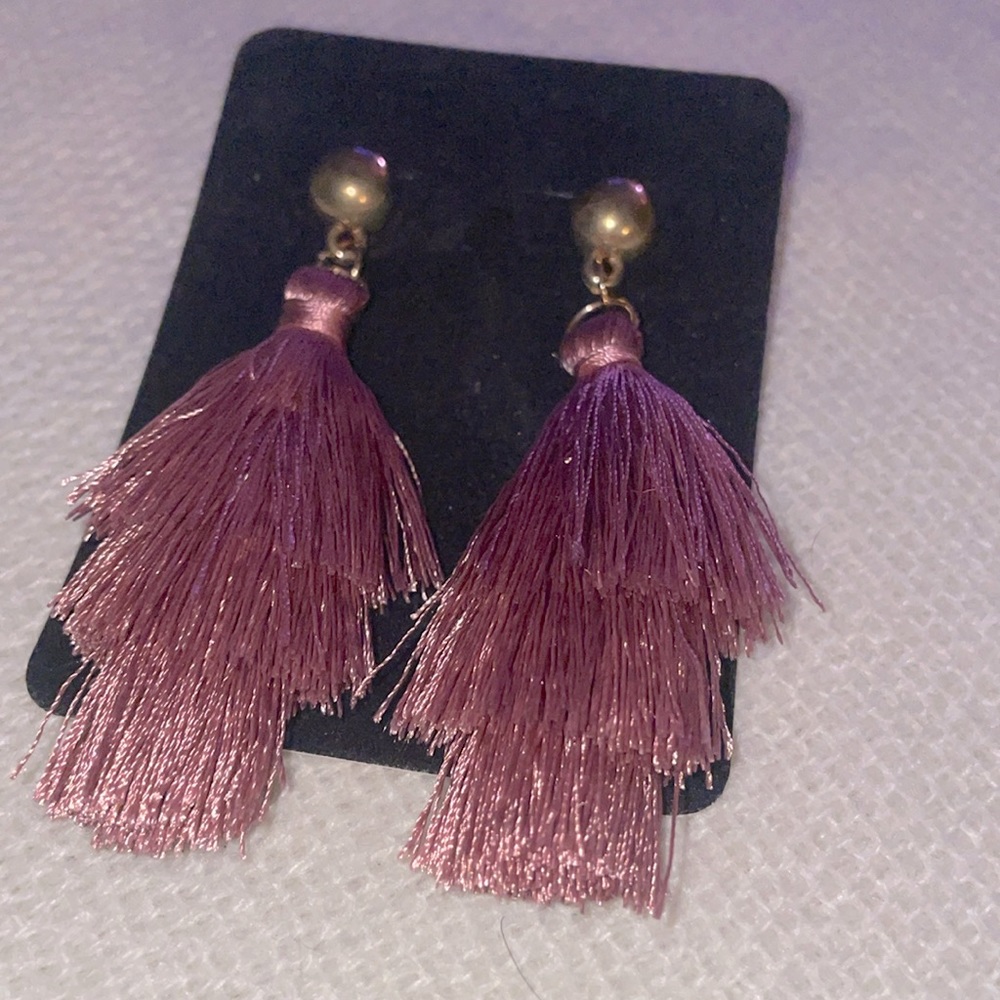 Fun Purple Tassel Earrings